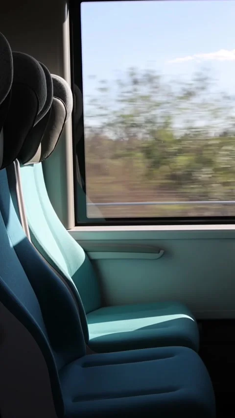 Row of seats inside mayan train while moving (travel yucatan mexico) Stock Footage 304403989