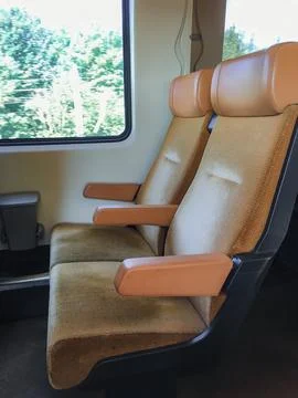Row of seats on a train Stock Photos