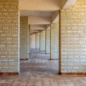 Row of sequential stone brick walls Stock Photos