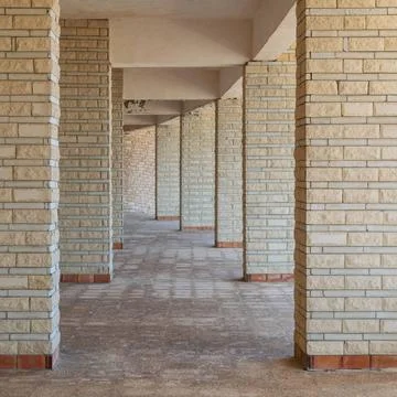 Row of sequential stone brick walls Background of row of sequential stone ... Stock Photos