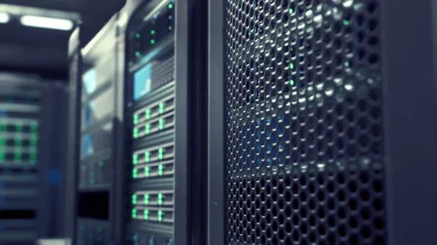 Row of Servers in a Data Center Stock Footage 275915384