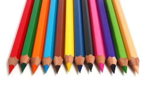 Row sharp pencils Stock Photos