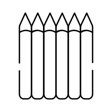 Row of sharpened pencils for drawing education Stock Illustration