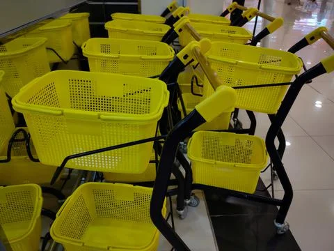 Row of shopping chart Stock Photos