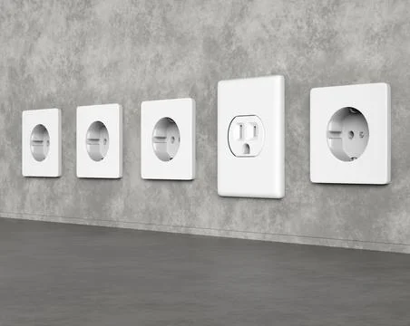 Row of sockets with a different one Stock Illustration