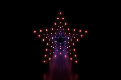 Row of star shaped LED lights Stock Illustration