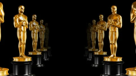 Row of statues Oscar Stock Footage