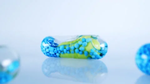 Row of Supplement Pills Stock Footage 208888063