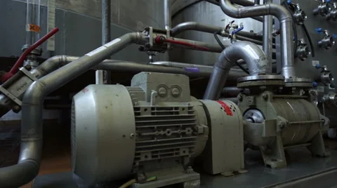 Row of tanks in microbrewery Stock Footage 62762167