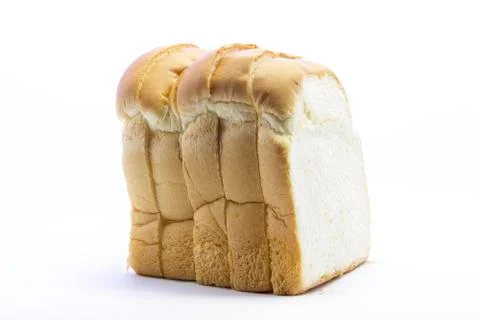 Row thick fresh white bread Stock Photos