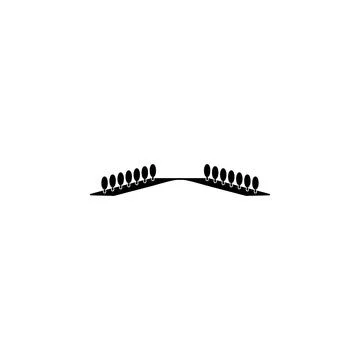Row of trees icon. Element of parks and landscape icon. One of the collections Illustrazione stock
