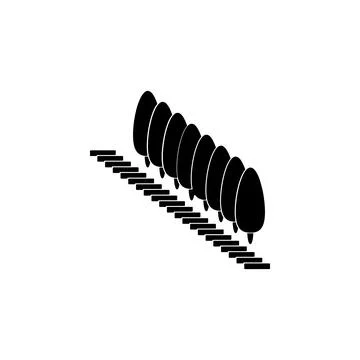 A row of trees by the stairs icon. Element of parks and landscape icon. One of Stock Illustration