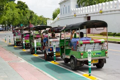 Row of TukTuk Stock Photos