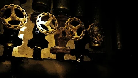 Row a valves Stock Footage 76001824