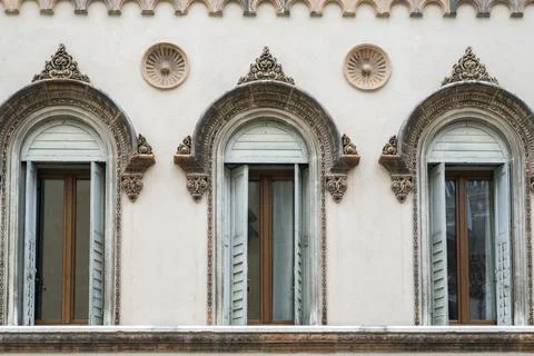 Row of Venetian window Stock Photos