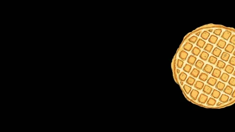 Row of Waffles Black Background H264 Stock Footage 131208724