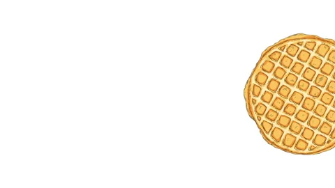 Row of Waffles White Background Apple 422 Stock Footage 131211772