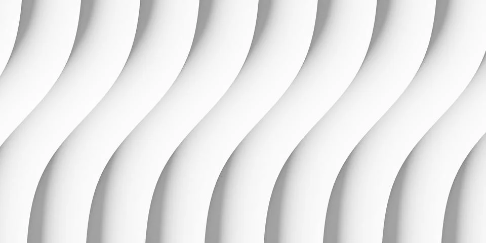 Row of white smooth curves, waves or dunes geometry background wallpaper ba.. Illustrazione stock