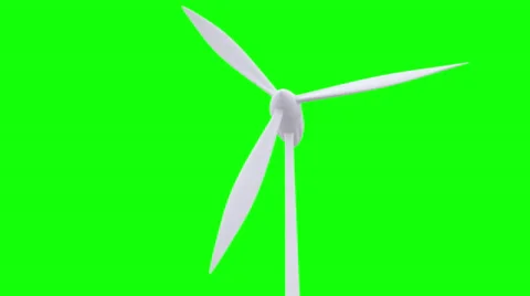 Row of wind power generators on green background Stock Footage 39841996