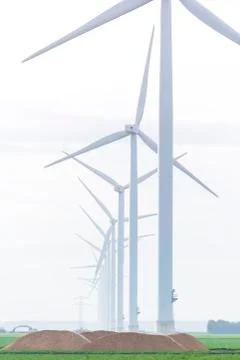 Row of wind turbines Stock Photos