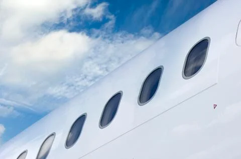 Row of Windows of an Airplane Stock Photos