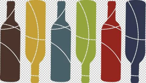 Row of wine bottles Stock-Illustration