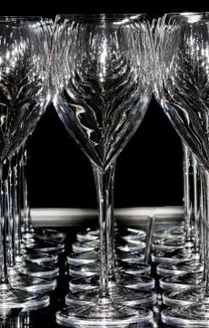 A row of wine glasses Stock Photos