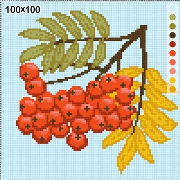 Rowan berries and leaves pattern for knitting Ilustração Stock