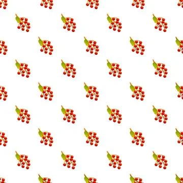 Rowan berries pattern creating autumn seamless background Illustration
