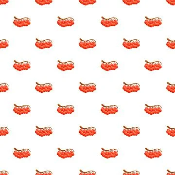 Rowan berries pattern with repeating clusters on white Stock Illustration