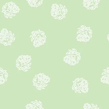 Rowan berry line seamless pattern Stock Illustration