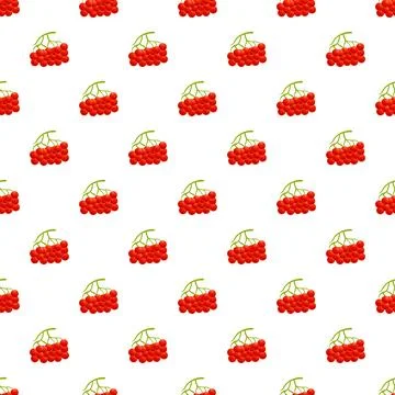 Rowan berry seamless pattern for autumn design Stock Illustration
