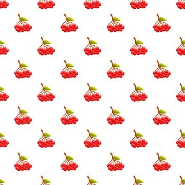 Rowan berry seamless pattern digital art background イラスト素材