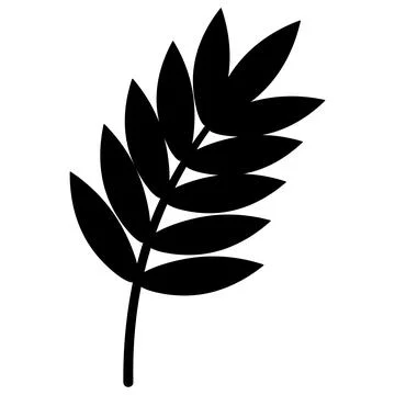 Rowan leaf. Silhouette. Part of the tree with veins. Stock Illustration