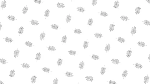 Rowan tree leaves black thin line icons on a white background. Seamless loop Stock Footage 159367697