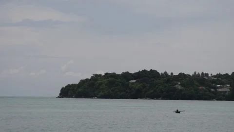 Rowboat and small Island in Ko Phi Phi Video stock 80465144
