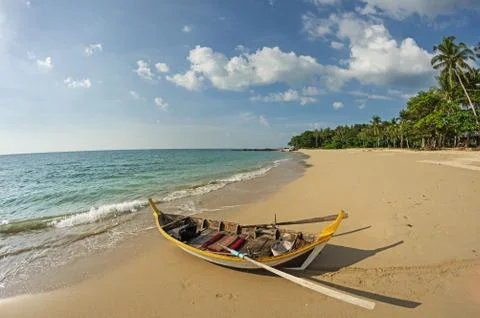 Rowboat On Beach Stock Photos