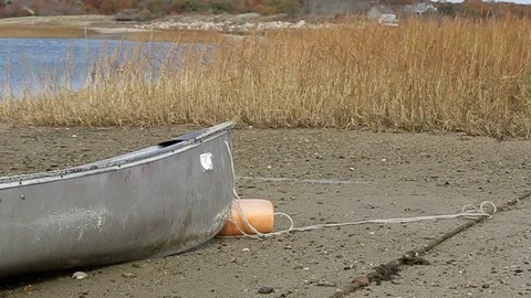 Rowboat on land, day. Video stock 105867092