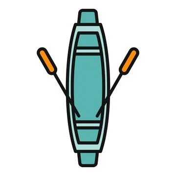 Rowboat with oars top view icon design Stock Illustration