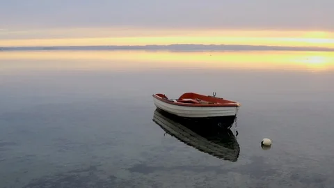 Rowboat on the sea in Denmark Stock Footage 102920097