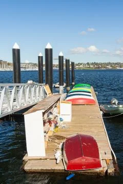 Rowboats on a dock Stock Photos