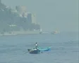 Rowboats on river SD Footage
