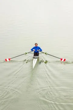 A Rower Exercising Stock Photos