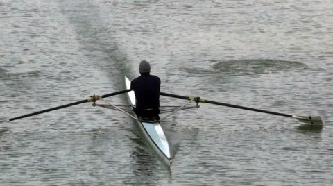 A rower in Florence Stock Footage