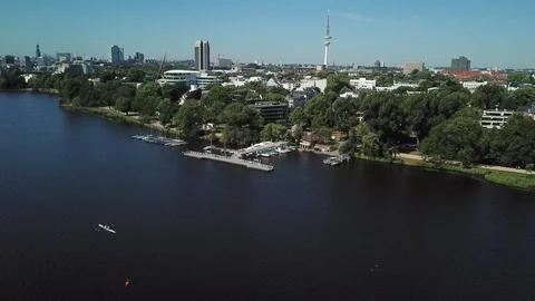 Rower on lake Video stock 91047801