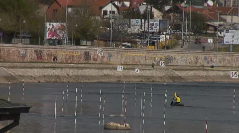 Rower on the river 스톡 동영상 37430233