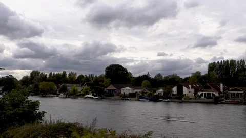 Rower on the river Stock Footage 118042098