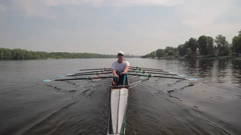 Rowers  in action: power and passion Stock Footage 53868099