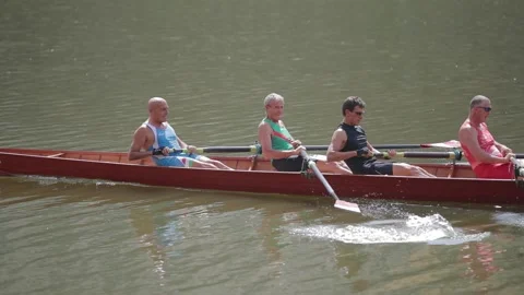 Rowers florence canoe Stock Footage 143482594