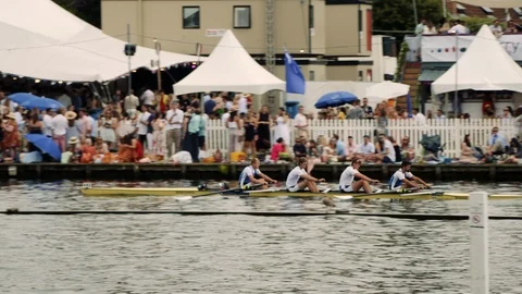 Rowers Rowing at Henley Regatta Stock Footage 114063376